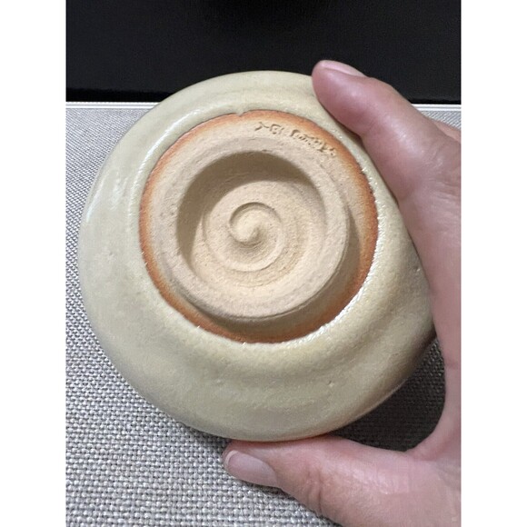 Vtg. Japanese Akahada ware tea bowl handmade Masando Oshino pottery Signed - Picture 9 of 15